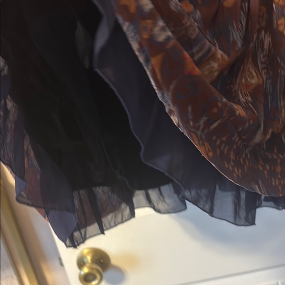 Anthropologie Blue and Orange Mini Sundress with Flutter Sleeves - Picture 4 of 8